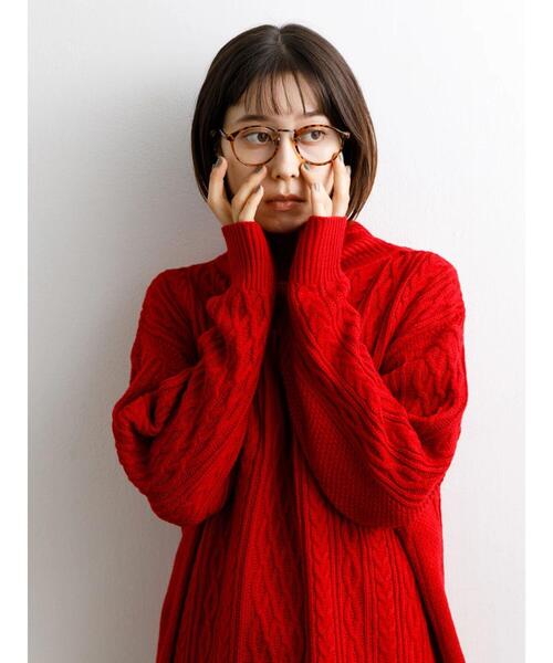 koe（コエ）の「リサイクルポリエステル タートルネックケーブルニット＊（ニット/セーター・レディース・アイボリー/レッド/グリーン/ブルー/ライトグレー/チャコールグレー・S/M/L）」の17枚目の写真