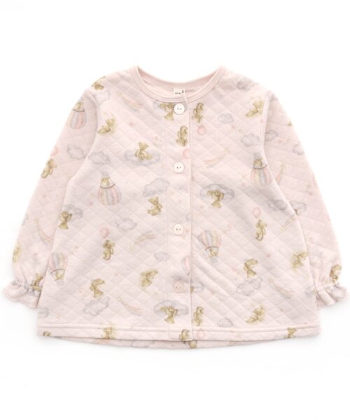 apres les cours（アプレレクール）の「くまモチーフ柄前開きキルトパジャマ（ルームウェア/パジャマ・キッズ・サックスブルー/ピンク・110/80/100/120/90/130）」の16枚目の写真