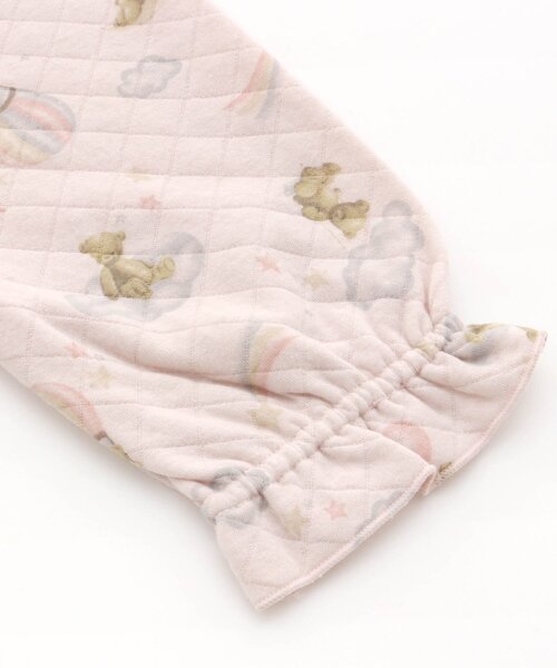 apres les cours（アプレレクール）の「くまモチーフ柄前開きキルトパジャマ（ルームウェア/パジャマ・キッズ・サックスブルー/ピンク・110/80/100/120/90/130）」の6枚目の写真