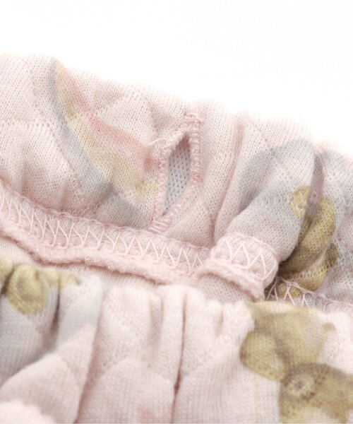 apres les cours（アプレレクール）の「くまモチーフ柄前開きキルトパジャマ（ルームウェア/パジャマ・キッズ・サックスブルー/ピンク・110/80/100/120/90/130）」の5枚目の写真