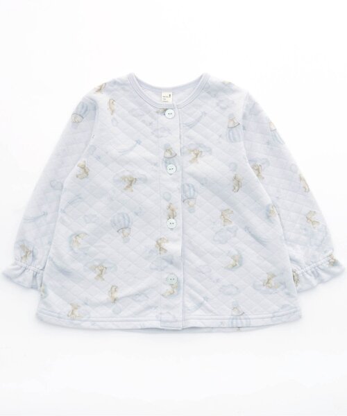 apres les cours（アプレレクール）の「くまモチーフ柄前開きキルトパジャマ（ルームウェア/パジャマ・キッズ・サックスブルー/ピンク・110/80/100/120/90/130）」の9枚目の写真