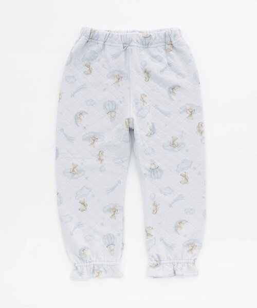 apres les cours（アプレレクール）の「くまモチーフ柄前開きキルトパジャマ（ルームウェア/パジャマ・キッズ・サックスブルー/ピンク・110/80/100/120/90/130）」の3枚目の写真