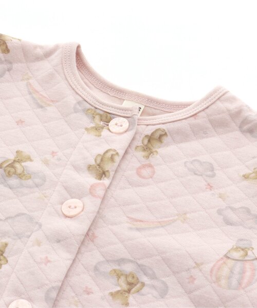 apres les cours（アプレレクール）の「くまモチーフ柄前開きキルトパジャマ（ルームウェア/パジャマ・キッズ・サックスブルー/ピンク・110/80/100/120/90/130）」の4枚目の写真