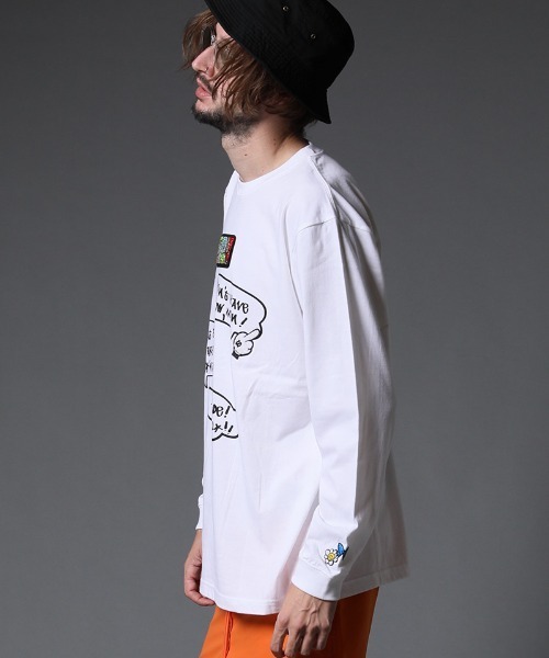 STUD MUFFIN(スタッドマフィン)の「mlt3640-5.6ozコットン天竺 SPEACH BUBBLESシークイン LS Tシャツ(Tシャツ/カットソー・メンズ・ホワイト/ブラック・2/3/4)」の4枚目の写真