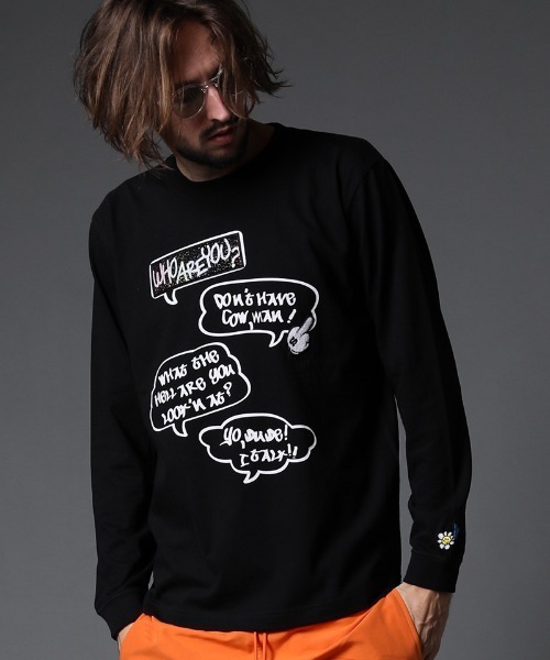 STUD MUFFIN(スタッドマフィン)の「mlt3640-5.6ozコットン天竺 SPEACH BUBBLESシークイン LS Tシャツ(Tシャツ/カットソー・メンズ・ホワイト/ブラック・2/3/4)」の13枚目の写真