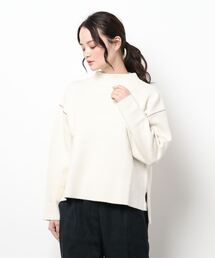 NICOLE white | 配色ライン ニットプルオーバー(ニット/セーター)