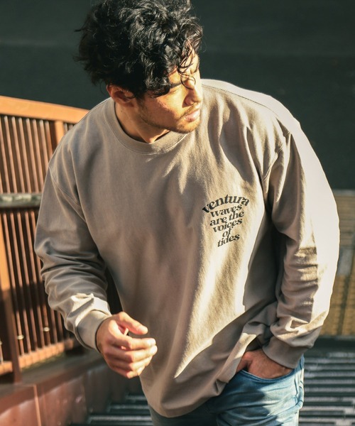 BAYFLOW(ベイフロー)の「レタープリントL/S TEE 2(Tシャツ/カットソー・メンズ・ホワイト/ネイビー/ベージュ・SMALL/MEDIUM/LARGE)」の4枚目の写真