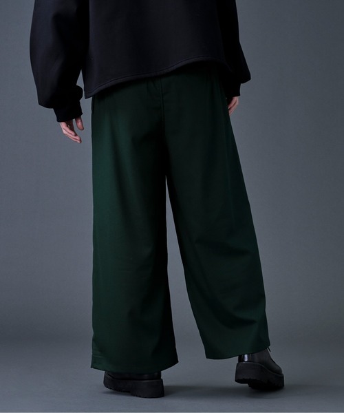 Ellno Loset(エルノロゼット)の「ハイウエストワイドフレアパンツ/セットアップ対応(その他パンツ・メンズ・ブラック/ダークグリーン・MEDIUM/LARGE)」の8枚目の写真