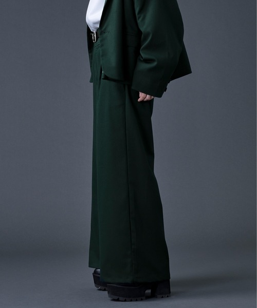 Ellno Loset(エルノロゼット)の「ハイウエストワイドフレアパンツ/セットアップ対応(その他パンツ・メンズ・ブラック/ダークグリーン・MEDIUM/LARGE)」の14枚目の写真