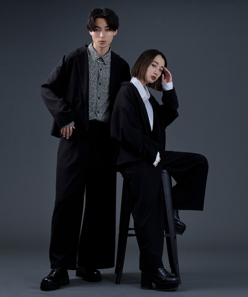 Ellno Loset(エルノロゼット)の「ハイウエストワイドフレアパンツ/セットアップ対応(その他パンツ・メンズ・ブラック/ダークグリーン・MEDIUM/LARGE)」の16枚目の写真
