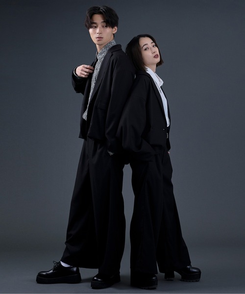 Ellno Loset(エルノロゼット)の「ハイウエストワイドフレアパンツ/セットアップ対応(その他パンツ・メンズ・ブラック/ダークグリーン・MEDIUM/LARGE)」の18枚目の写真