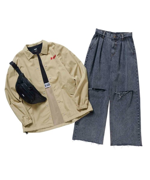 X-girl（エックスガール）の「CARGO POCKET WAIST POUCH（ボディバッグ/ウエストポーチ・レディース・ブラック/ライトブルー・ONE SIZE）」の13枚目の写真