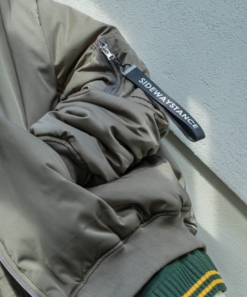 SIDEWAY STANCE（サイドウェイスタンス）の「【SIDEWAY STANCE】ビッグシルエット MA-1 ミリタリー ジャケット（MA-1・メンズ・カーキ/ブラック・LARGE/MEDIUM）」の15枚目の写真