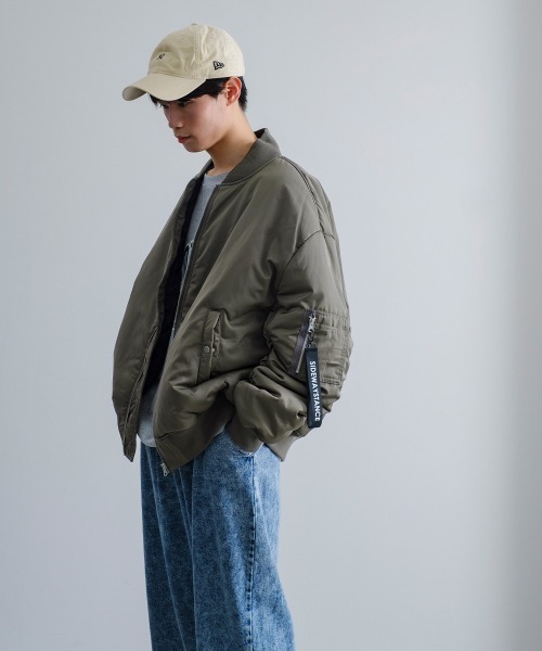 SIDEWAY STANCE（サイドウェイスタンス）の「【SIDEWAY STANCE】ビッグシルエット MA-1 ミリタリー ジャケット（MA-1・メンズ・カーキ/ブラック・LARGE/MEDIUM）」の21枚目の写真