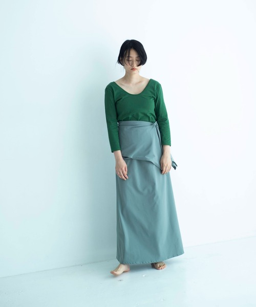 ONEME（ワンム）の「【 ONEME 】ロングスカートセットアップ（スカート・レディース・ブラック/オリーブ・FREE）」の3枚目の写真