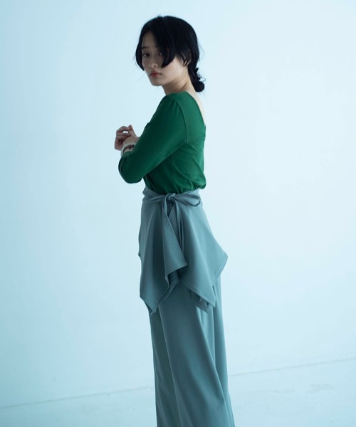 ONEME（ワンム）の「【 ONEME 】ロングスカートセットアップ（スカート・レディース・ブラック/オリーブ・FREE）」の5枚目の写真