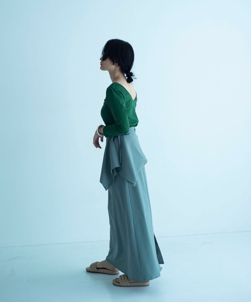 ONEME（ワンム）の「【 ONEME 】ロングスカートセットアップ（スカート・レディース・ブラック/オリーブ・FREE）」の6枚目の写真