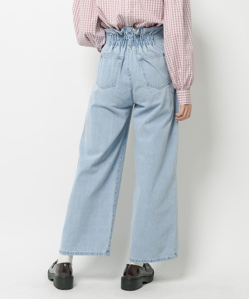 OLIVE des OLIVE（オリーブデオリーブ）の「スタイルアップデニムワイドパンツ（デニムパンツ・レディース・ブラック/サックスブルー/ワンウォッシュ/ラベンダー・FREE）」の17枚目の写真