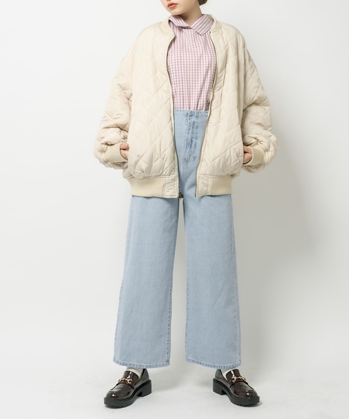 OLIVE des OLIVE（オリーブデオリーブ）の「スタイルアップデニムワイドパンツ（デニムパンツ・レディース・ブラック/サックスブルー/ワンウォッシュ/ラベンダー・FREE）」の18枚目の写真