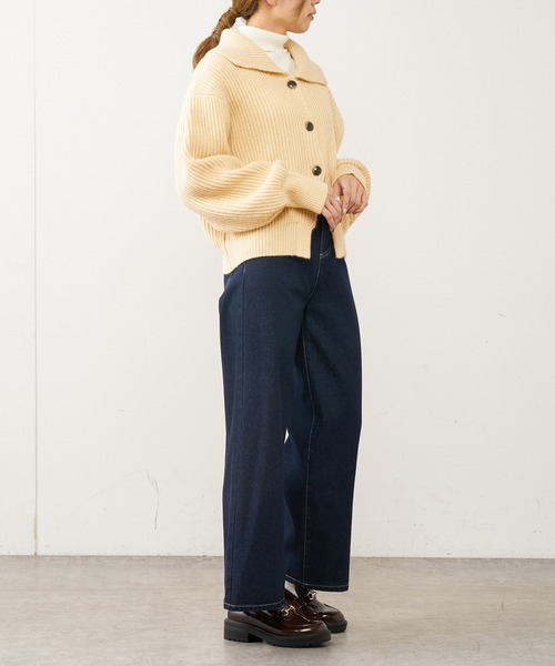 OLIVE des OLIVE（オリーブデオリーブ）の「スタイルアップデニムワイドパンツ（デニムパンツ・レディース・ブラック/サックスブルー/ワンウォッシュ/ラベンダー・FREE）」の20枚目の写真