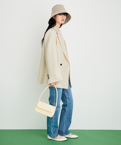 ADAM ET ROPE'（アダムエロペ）の「ワイドスリーブダブルブレストジャケット（テーラードジャケット・レディース・キナリ/ブラック・38/36）」の4枚目の写真