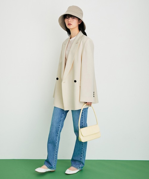 ADAM ET ROPE'（アダムエロペ）の「ワイドスリーブダブルブレストジャケット（テーラードジャケット・レディース・キナリ/ブラック・38/36）」の19枚目の写真