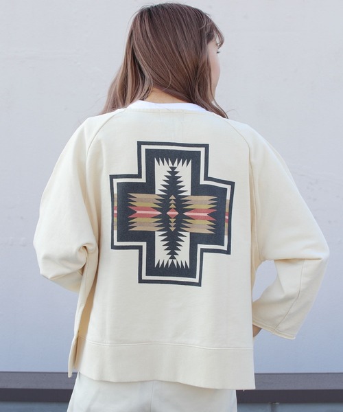 PENDLETON（ペンドルトン）の「PENDLETON/ペンドルトン　ピグメントルーズプルオーバー　PIGMENT LOOSE PULLOVER　2175-7102（Tシャツ/カットソー・レディース・グリーン/アイボリー/コーラル・FREE）」の2枚目の写真