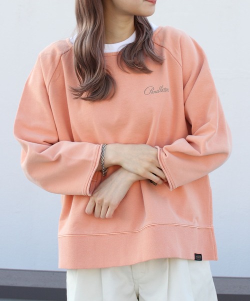 PENDLETON（ペンドルトン）の「PENDLETON/ペンドルトン　ピグメントルーズプルオーバー　PIGMENT LOOSE PULLOVER　2175-7102（Tシャツ/カットソー・レディース・グリーン/アイボリー/コーラル・FREE）」の15枚目の写真