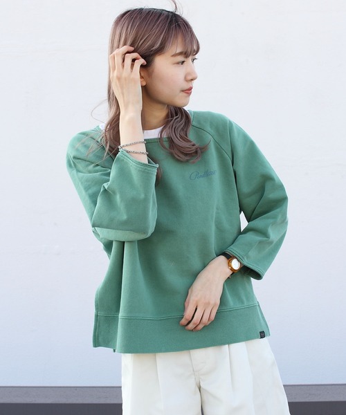PENDLETON（ペンドルトン）の「PENDLETON/ペンドルトン　ピグメントルーズプルオーバー　PIGMENT LOOSE PULLOVER　2175-7102（Tシャツ/カットソー・レディース・グリーン/アイボリー/コーラル・FREE）」の5枚目の写真