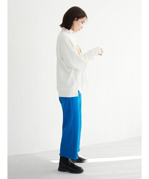 Green　Parks（グリーンパークス）の「裾ほつれカラーツイルパンツ＊（その他パンツ・レディース・レッド/ブルー・S/M/L）」の4枚目の写真