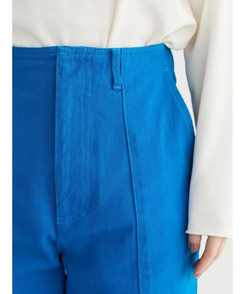 Green　Parks（グリーンパークス）の「裾ほつれカラーツイルパンツ＊（その他パンツ・レディース・レッド/ブルー・S/M/L）」の6枚目の写真