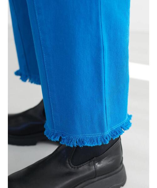 Green　Parks（グリーンパークス）の「裾ほつれカラーツイルパンツ＊（その他パンツ・レディース・レッド/ブルー・S/M/L）」の8枚目の写真