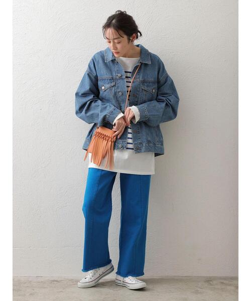 Green　Parks（グリーンパークス）の「裾ほつれカラーツイルパンツ＊（その他パンツ・レディース・レッド/ブルー・S/M/L）」の13枚目の写真