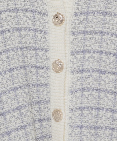 mysty woman（ミスティウーマン）の「MIXツイード配色カーディガン