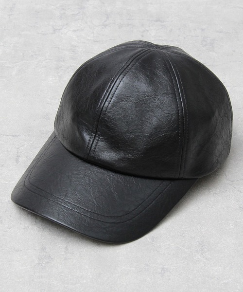 glabella（グラベラ）の「ヴィンテージレザー風 フェイクレザー ローキャップ / ツバ長め / 深め（キャップ・メンズ・ブラック・FREE）」の11枚目の写真