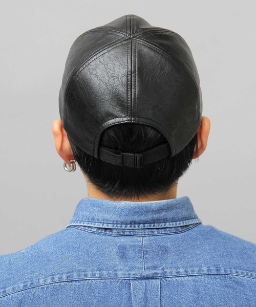 glabella（グラベラ）の「ヴィンテージレザー風 フェイクレザー ローキャップ / ツバ長め / 深め（キャップ・メンズ・ブラック・FREE）」の18枚目の写真