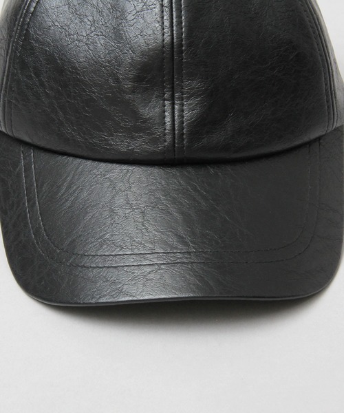 glabella（グラベラ）の「ヴィンテージレザー風 フェイクレザー ローキャップ / ツバ長め / 深め（キャップ・メンズ・ブラック・FREE）」の20枚目の写真