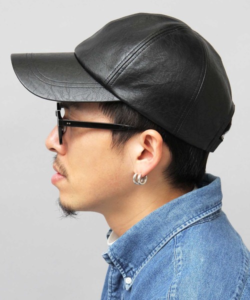 glabella（グラベラ）の「ヴィンテージレザー風 フェイクレザー ローキャップ / ツバ長め / 深め（キャップ・メンズ・ブラック・FREE）」の21枚目の写真