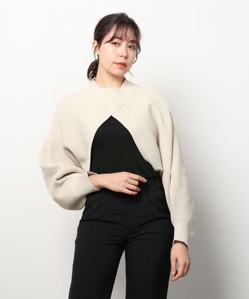 AS KNOW AS PINKY（アズノゥアズピンキー）の「重ねて２ＷＡＹライトニットプルオーバー（ニット/セーター・レディース・オフホワイト/ライトグリーン/パープル/ピンクベージュ・FREE）」の13枚目の写真