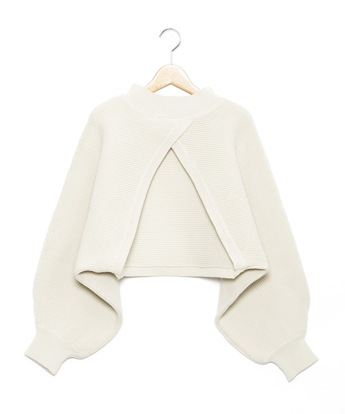 AS KNOW AS PINKY（アズノゥアズピンキー）の「重ねて２ＷＡＹライトニットプルオーバー（ニット/セーター・レディース・オフホワイト/ライトグリーン/パープル/ピンクベージュ・FREE）」の7枚目の写真