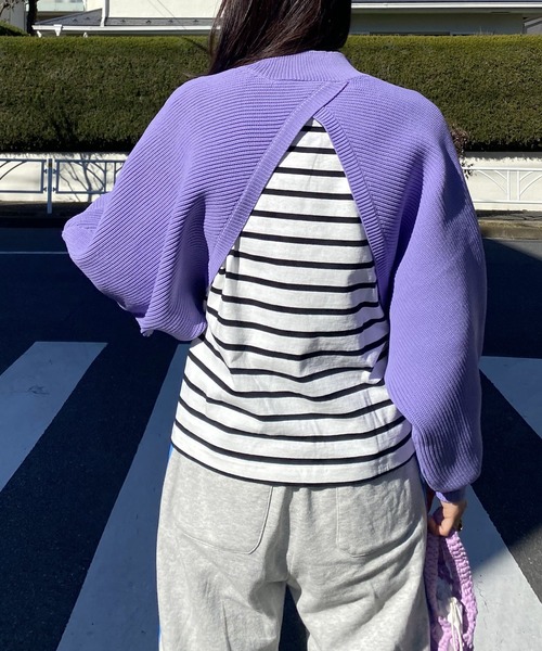 AS KNOW AS PINKY（アズノゥアズピンキー）の「重ねて２ＷＡＹライトニットプルオーバー（ニット/セーター・レディース・オフホワイト/ライトグリーン/パープル/ピンクベージュ・FREE）」の20枚目の写真