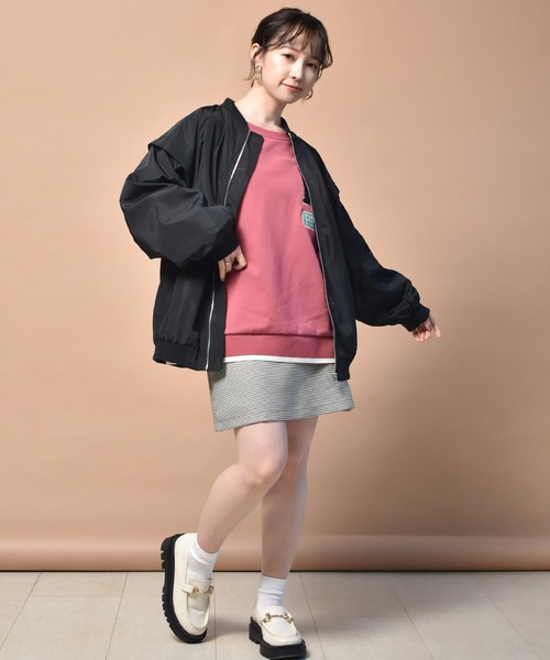 ems excite（エムズエキサイト）の「ルーズMA-1（MA-1・レディース・アイボリー/ブラック/グリーン・FREE）」の8枚目の写真