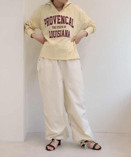 fredy repit(フレディレピ)の「カレッジロゴフードプルオーバー(スウェット・レディース・チャコールグレー/オフホワイト/クリーム・38)」の14枚目の写真