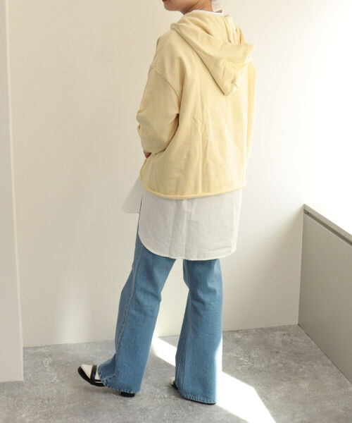 fredy repit(フレディレピ)の「カレッジロゴフードプルオーバー(スウェット・レディース・チャコールグレー/オフホワイト/クリーム・38)」の18枚目の写真