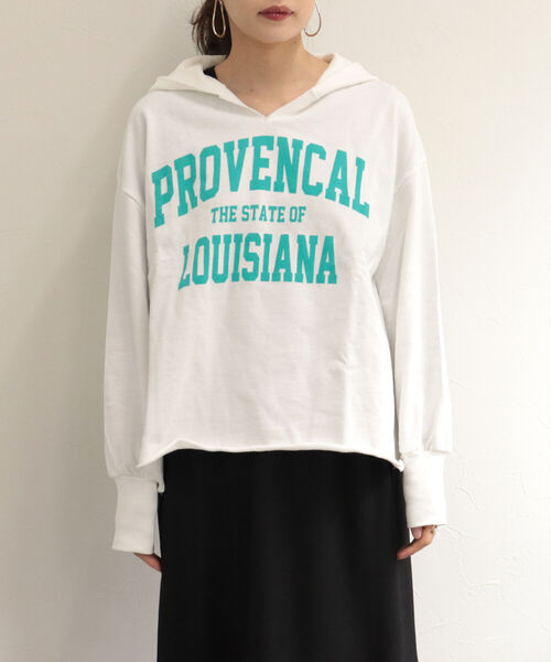 fredy repit(フレディレピ)の「カレッジロゴフードプルオーバー(スウェット・レディース・チャコールグレー/オフホワイト/クリーム・38)」の22枚目の写真