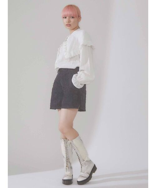 merry jenny（メリージェニー）の「シアーflowerショートパンツ（その他パンツ・レディース・ブラック/アイボリー・FREE）」の4枚目の写真