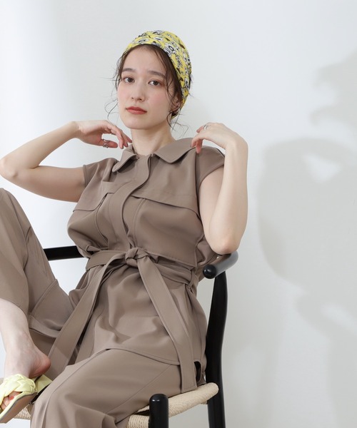 N.（N. Natural Beauty Basic）（エヌエヌナチュラルビューティーベーシック）の「◆ベルト付ジレ（その他アウター・レディース・ブラウン/ベージュ/イエロー・MEDIUM）」の2枚目の写真