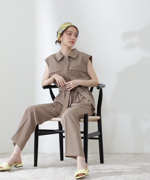 N.（N. Natural Beauty Basic）（エヌエヌナチュラルビューティーベーシック）の「◆ベルト付ジレ（その他アウター・レディース・ブラウン/ベージュ/イエロー・MEDIUM）」の10枚目の写真