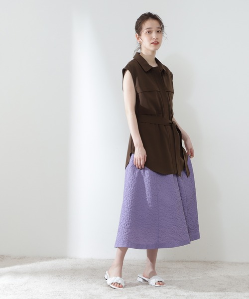 N.（N. Natural Beauty Basic）（エヌエヌナチュラルビューティーベーシック）の「◆ベルト付ジレ（その他アウター・レディース・ブラウン/ベージュ/イエロー・MEDIUM）」の8枚目の写真