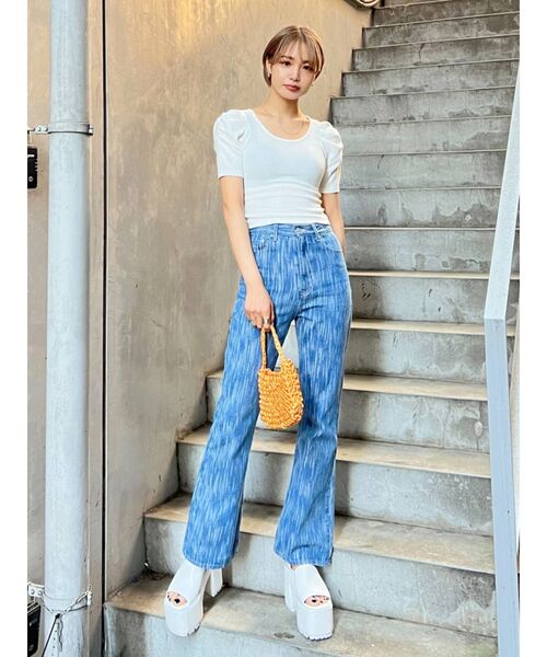 EMODA（エモダ）の「タックスリーブパフトップス（Tシャツ/カットソー・レディース・ホワイト/ブラック/ブルー/その他・FREE）」の9枚目の写真